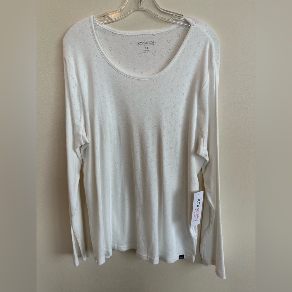 Koi Essentials White Long Sleeve Top